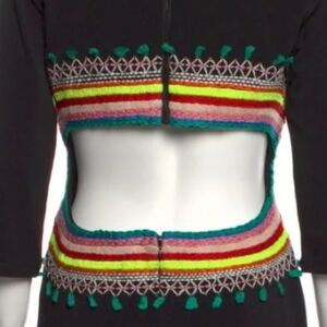 Alice + Olivia Sexy Mock Neck Knee-Length 3/4 Length Sleeve Open-back Dress XL